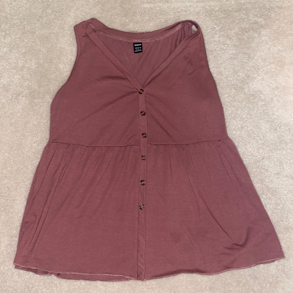 Shein Flowy Button Tank Top